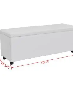 Storage Bench White Medium Size