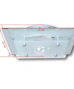 Ceiling Lamp Glass Square 1 x E27 Crystal