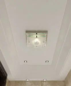 Ceiling Lamp Glass Square 1 x E27 Crystal
