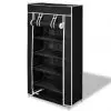 Fabric Shoe Cabinet with Cover 58 x 28 x 106 cm Black Fabric Shoe Cabinet with Cover 58 x 28 x 106 cm Black