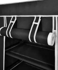 Fabric Shoe Cabinet with Cover 58 x 28 x 106 cm Black