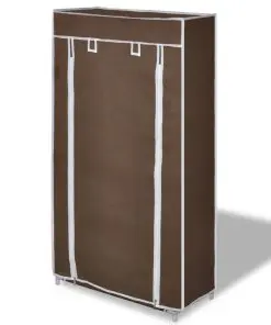 vidaXL Shoe Cabinet with Cover 58 x 28 x 106 cm Brown Fabric