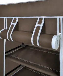 vidaXL Shoe Cabinet with Cover 58 x 28 x 106 cm Brown Fabric