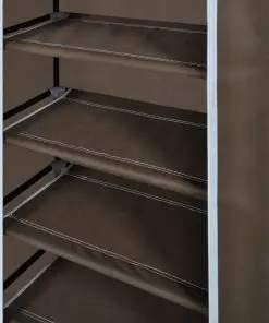 vidaXL Shoe Cabinet with Cover 58 x 28 x 106 cm Brown Fabric