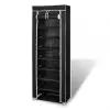 Fabric Shoe Cabinet with Cover 162 x 57 x 29 cm Black Fabric Shoe Cabinet with Cover 162 x 57 x 29 cm Black