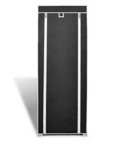 Fabric Shoe Cabinet with Cover 162 x 57 x 29 cm Black