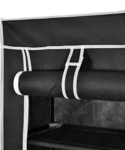 Fabric Shoe Cabinet with Cover 162 x 57 x 29 cm Black