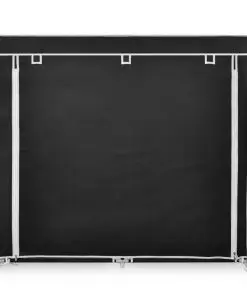 Fabric Shoe Cabinet with Cover 115 x 28 x 110 cm Black