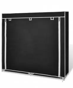 Fabric Shoe Cabinet with Cover 115 x 28 x 110 cm Black