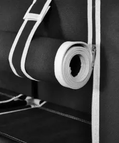 Fabric Shoe Cabinet with Cover 115 x 28 x 110 cm Black