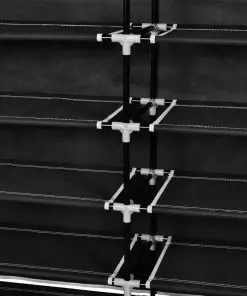 Fabric Shoe Cabinet with Cover 115 x 28 x 110 cm Black