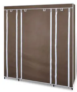 vidaXL Wardrobe with Compartments and Rods 45x150x176 cm Brown Fabric