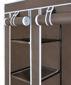 vidaXL Wardrobe with Compartments and Rods 45x150x176 cm Brown Fabric