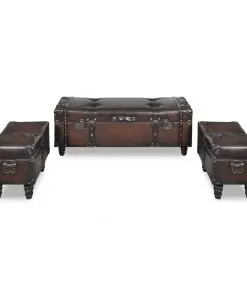 vidaXL Storage Bench Set 3 pcs Brown