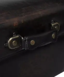 vidaXL Long Storage Bench Brown MDF and Leather