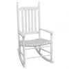 vidaXL Rocking Chair with Curved Seat White Wood