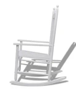 vidaXL Rocking Chair with Curved Seat White Wood