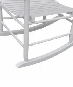 vidaXL Rocking Chair with Curved Seat White Wood
