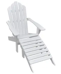 vidaXL Garden Chair with Ottoman Wood White