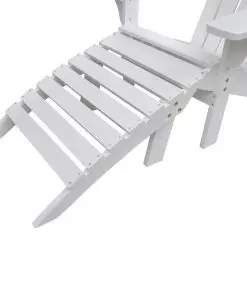vidaXL Garden Chair with Ottoman Wood White