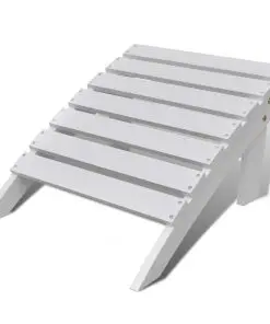 vidaXL Garden Chair with Ottoman Wood White