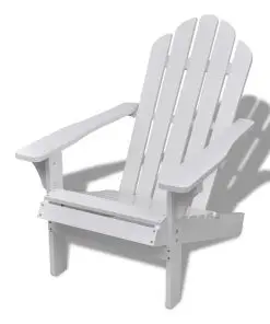 vidaXL Garden Chair with Ottoman Wood White