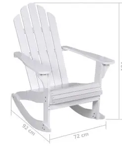 vidaXL Garden Rocking Chair Wood White