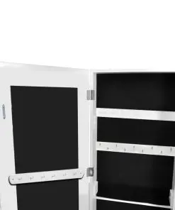 vidaXL Free Standing Mirror Jewellery Cabinet Wardrobe White