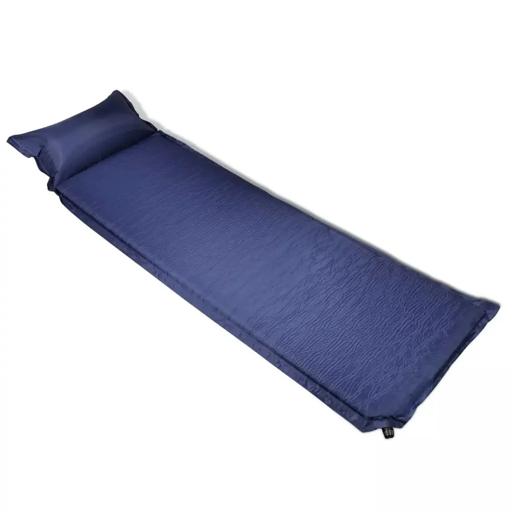 Air Mattress 6 x 66 x 200 CM Blue Pillow Inflatable
