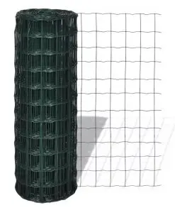 vidaXL Euro Fence Steel 25×1.5 m Green
