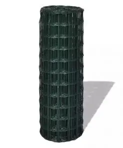 vidaXL Euro Fence Steel 25×1.5 m Green