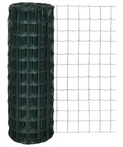 vidaXL Euro Fence Steel 25×1.0 m Green