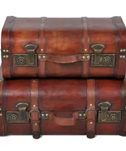 vidaXL Wooden Treasure Chests 2 pcs Vintage Brown