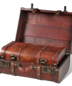 vidaXL Wooden Treasure Chests 2 pcs Vintage Brown