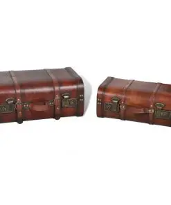 vidaXL Wooden Treasure Chests 2 pcs Vintage Brown