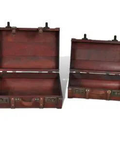 vidaXL Wooden Treasure Chests 2 pcs Vintage Brown