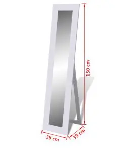Free Standing Mirror Full Length White