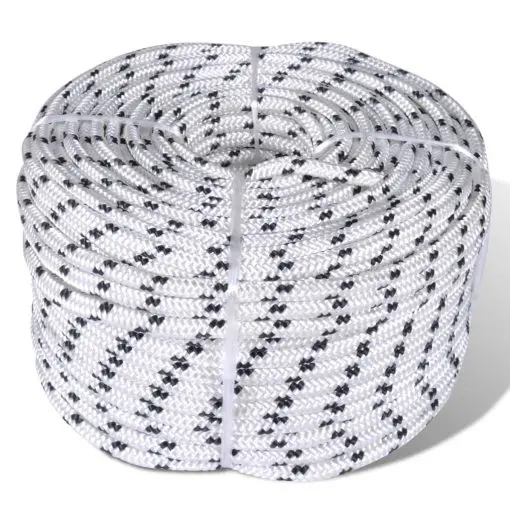 vidaXL Braided Rope Coil Boat Line Polyester 8 mm x 50 m