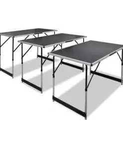 vidaXL Pasting Table 3 pcs Foldable Height Adjustable