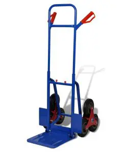 vidaXL Folding Sack Truck with 6 Wheels Blue