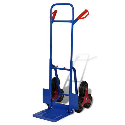 vidaXL Folding Sack Truck with 6 Wheels Blue