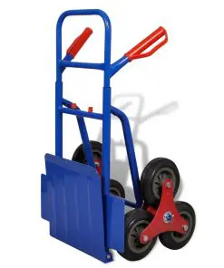 vidaXL Folding Sack Truck with 6 Wheels Blue