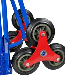 vidaXL Folding Sack Truck with 6 Wheels Blue