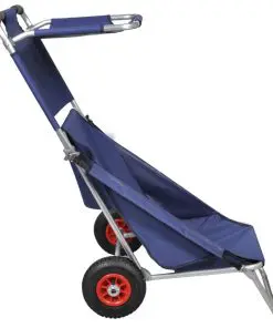 vidaXL Beach Trolley with Wheels Portable Foldable Blue