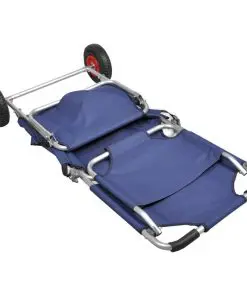 vidaXL Beach Trolley with Wheels Portable Foldable Blue
