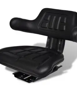 vidaXL Tractor Seat with Backrest Black