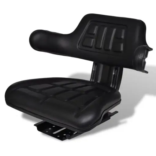 vidaXL Tractor Seat with Backrest Black