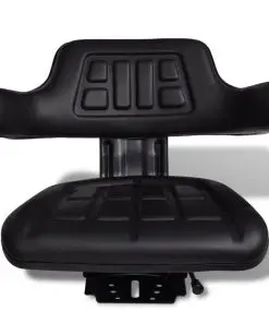 vidaXL Tractor Seat with Backrest Black
