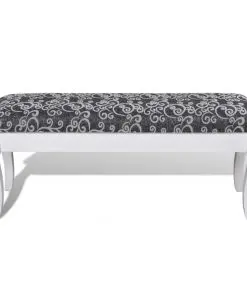 Cushioned Hocker for Dressing Table 2-Seater Black 110 cm