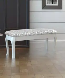 Cushioned Hocker for Dressing Table 2-Seater White 110 cm